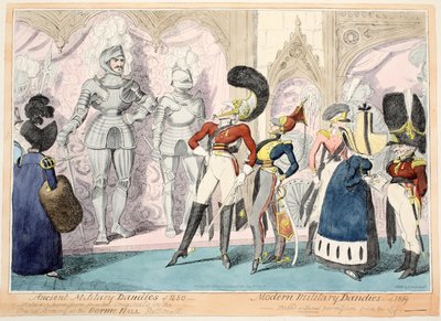 Dandys militaires anciens de 1450, dandys militaires modernes de 1819, 1835 - George Cruikshank